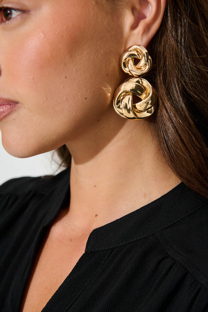 Myrtle Drop Earrings in Gold