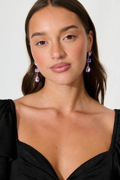 Belmonte Drop Earrings in Purple