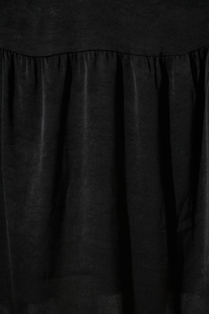 Constantine Maxi Dress In Black Crinkle Satin