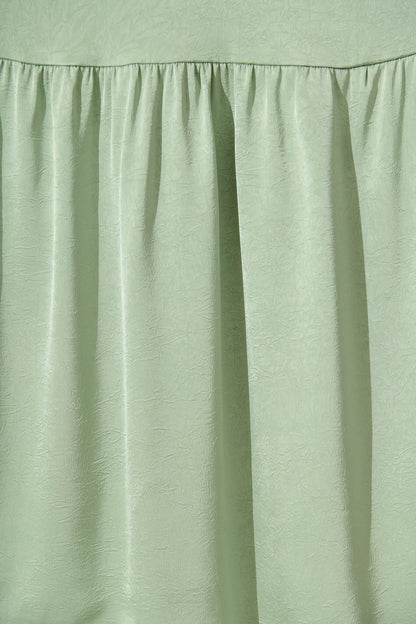 Constantine Maxi Dress In Pale Green Crinkle Satin