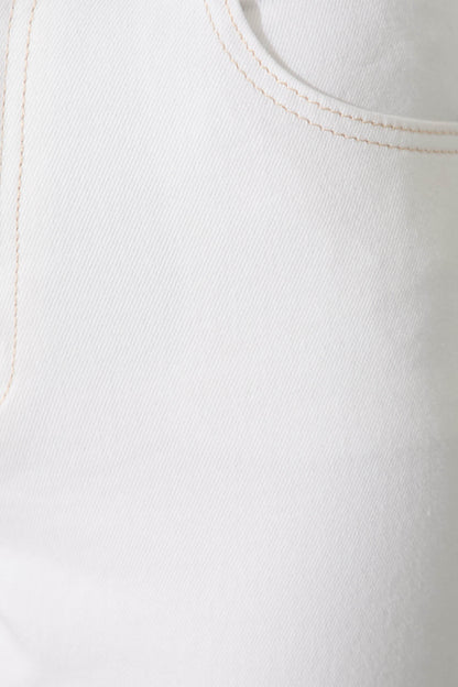 Delores High Rise Capri Straight Leg Jean In White Denim