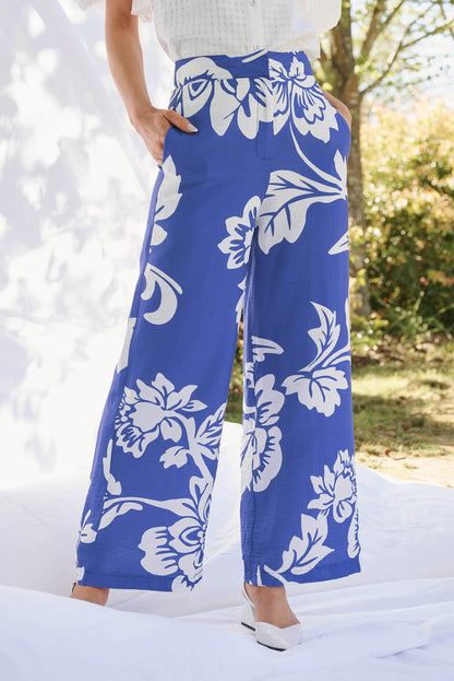 Aldridge Pant In Blue With White Floral