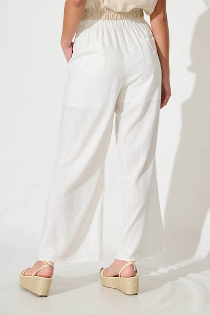 Missoula Pant In White Linen Blend