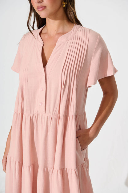 Your Love Smock Dress in Blush Linen Blend