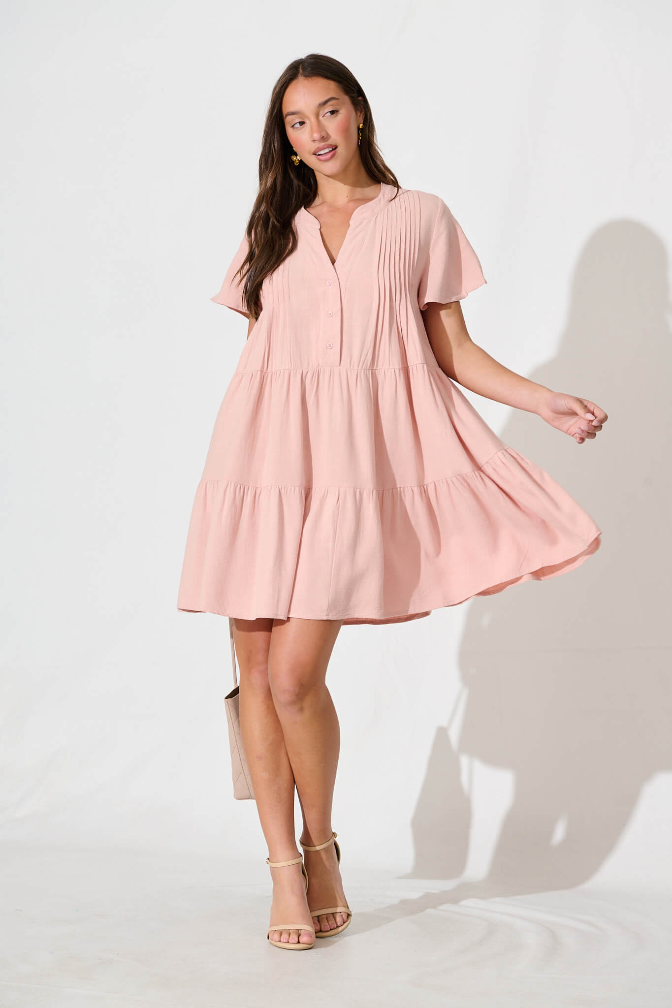 Your Love Smock Dress in Blush Linen Blend