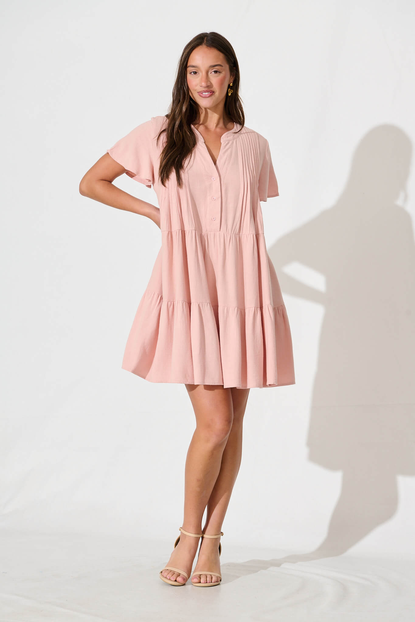 Your Love Smock Dress in Blush Linen Blend