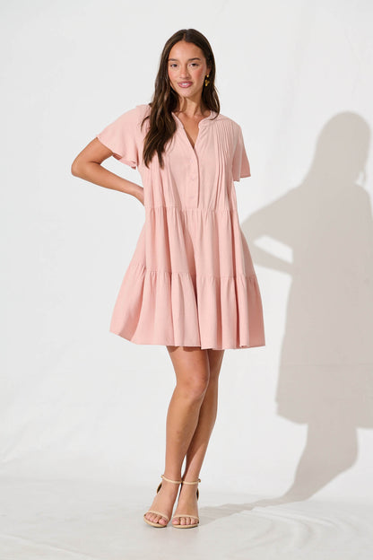 Your Love Smock Dress in Blush Linen Blend