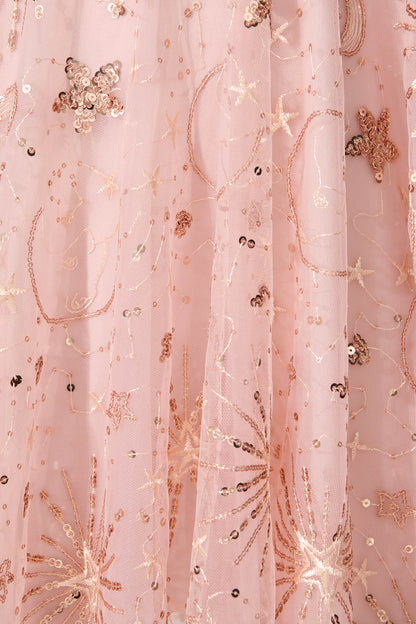 Dazzi Dress In Rose Gold Sequin