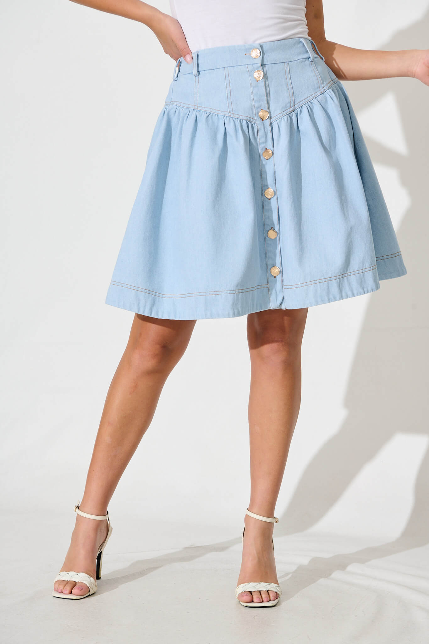 Judi Denim Skirt In Light Blue