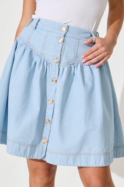 Judi Denim Skirt In Light Blue