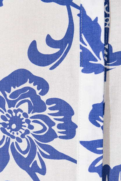 Orland Shirt In White With Blue Floral