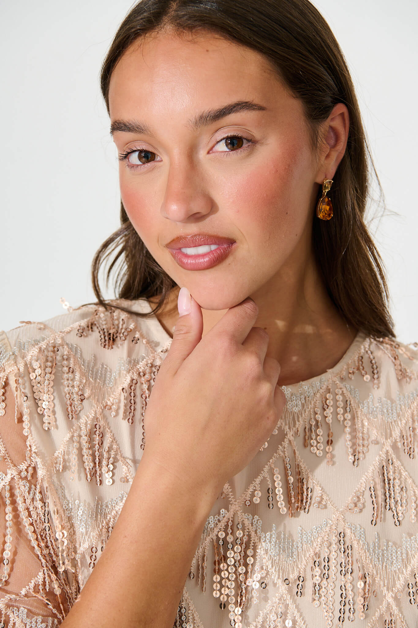 Tovianna Drop Earrings in Brown