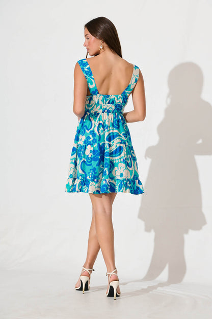 Orchid Sundress in Blue Floral