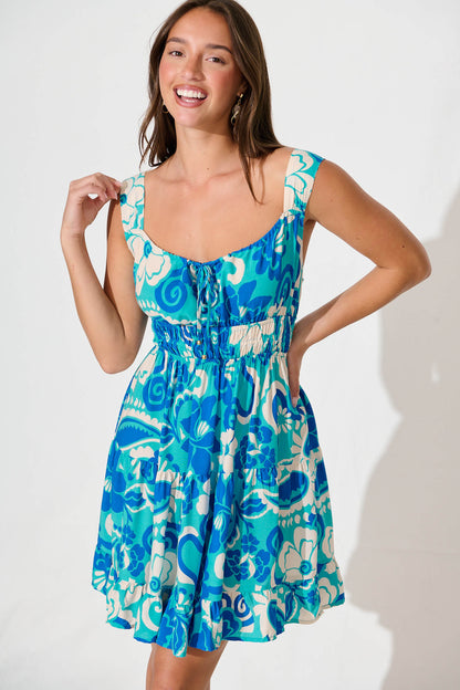 Orchid Sundress in Blue Floral