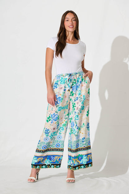 Romeo Pant in Blue Multi Print