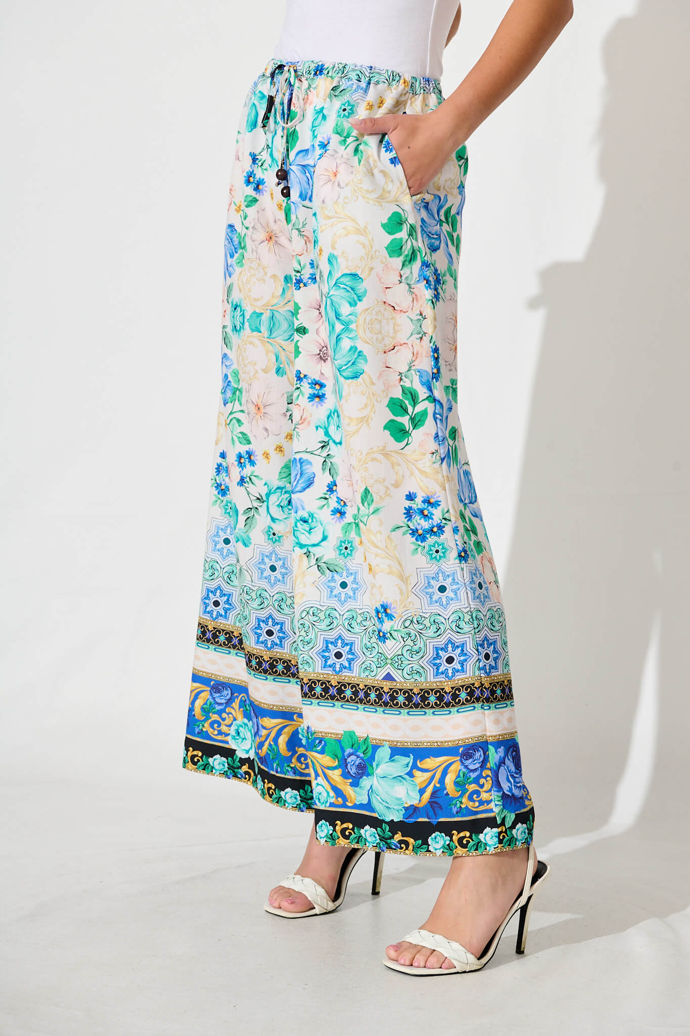 Romeo Pant in Blue Multi Print