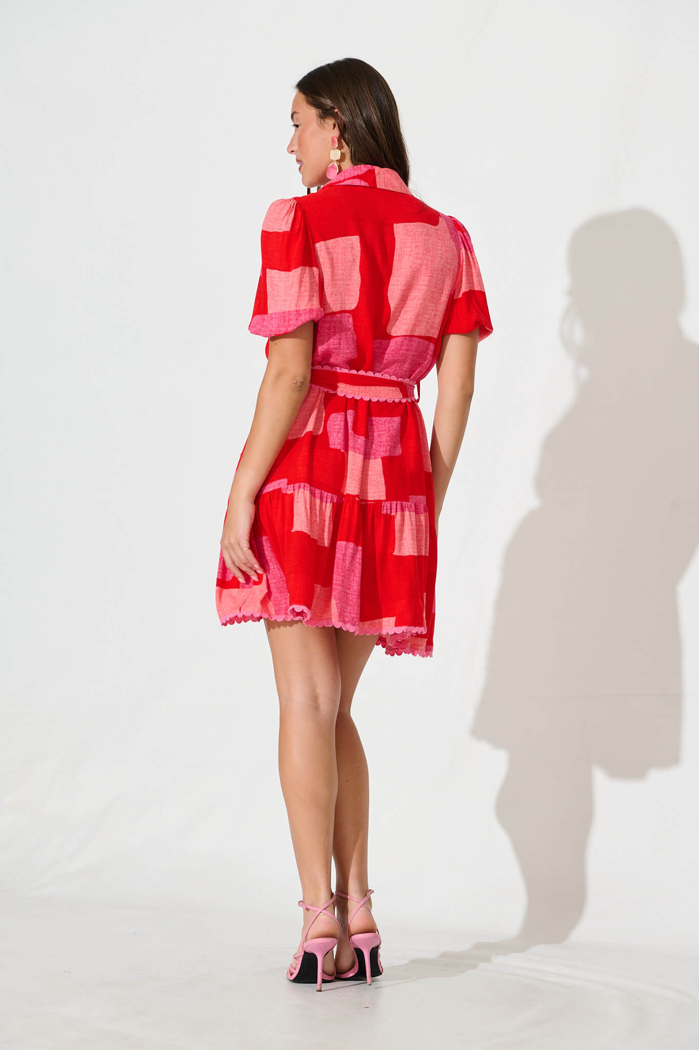 Fairytales Shirt Dress in Multi Red Print