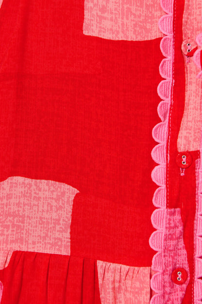 Fairytales Shirt Dress in Multi Red Print