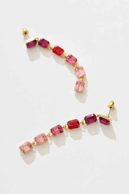 Emilianna Drop Earrings in Multi Pink