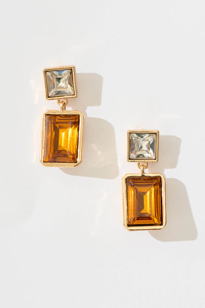 Calvine Drop Earrings in Brown