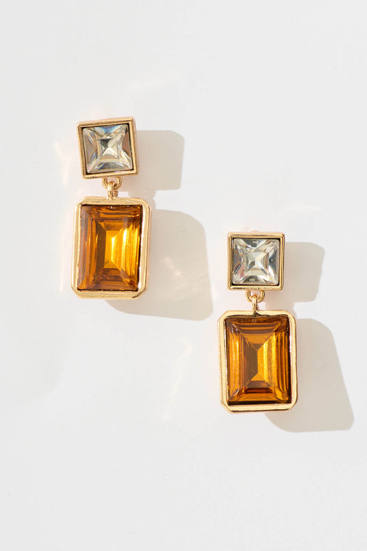 Calvine Drop Earrings in Brown