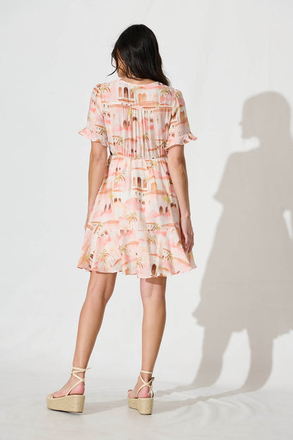 Bonsoir Dress in Blush Multi Print