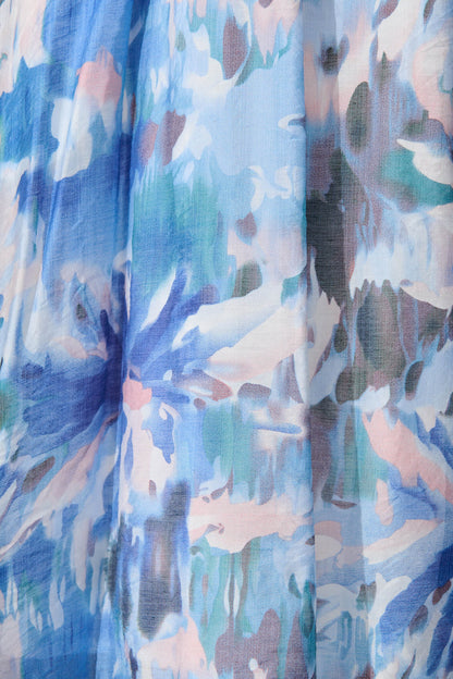 Yuki Midi Dress in Blue Multi Floral