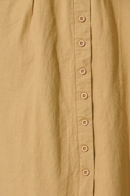 Lunya Midi Skirt in Beige Cotton Blend