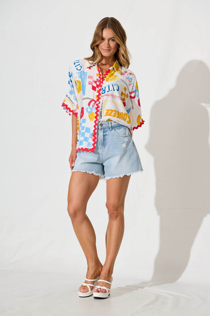 Corla Short in Light Blue Denim