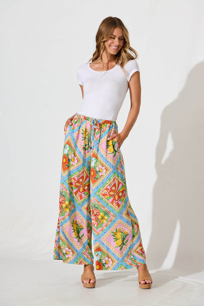 Romeo Pant In Multi Tile Print