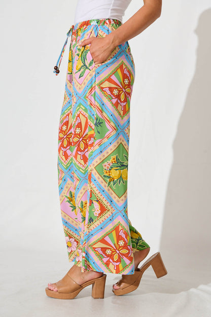 Romeo Pant In Multi Tile Print
