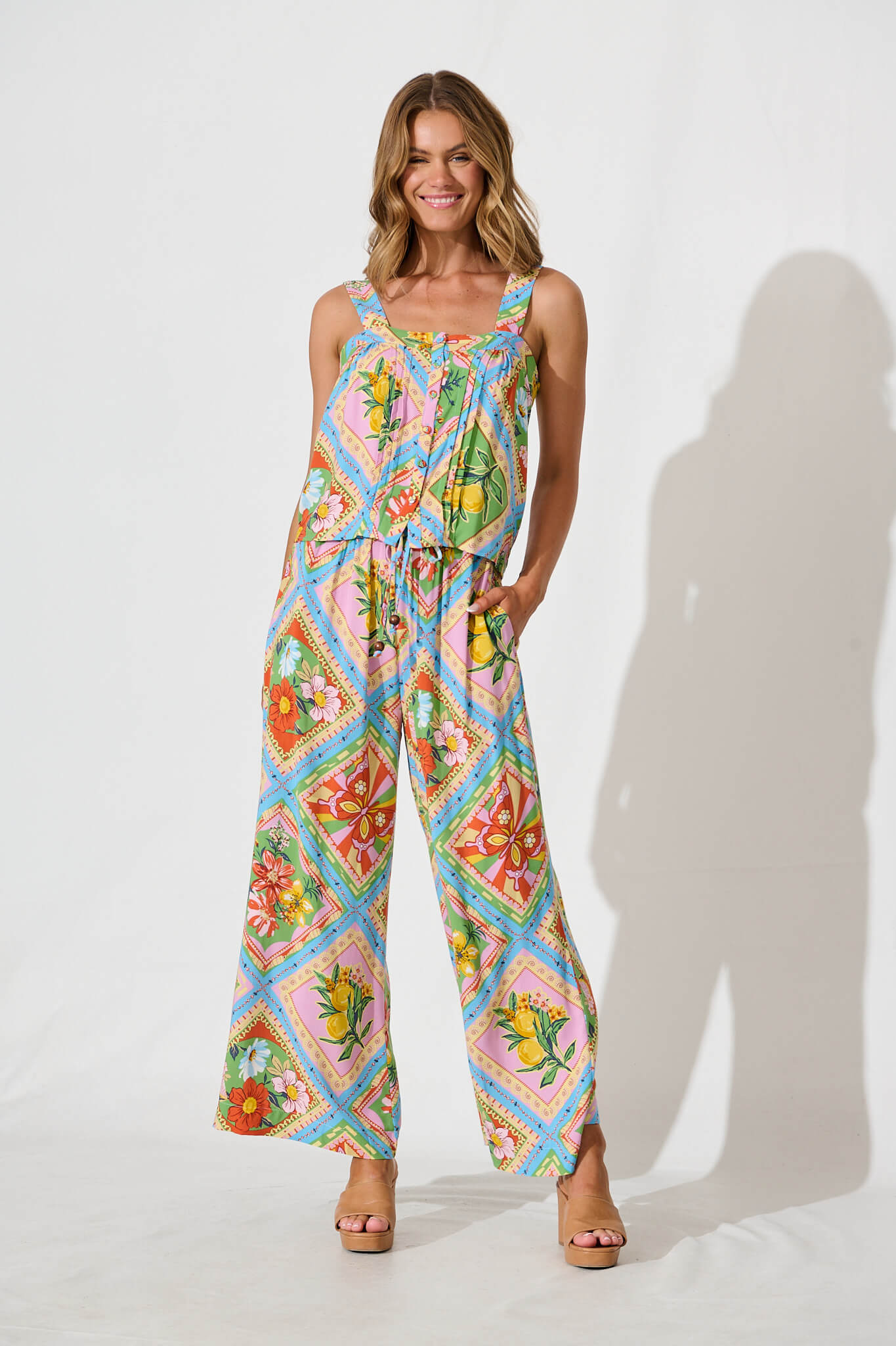 Romeo Pant In Multi Tile Print
