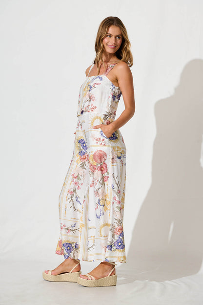 Sandcastle Jumpsuit In Vintage Floral Print