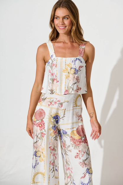 Sandcastle Jumpsuit In Vintage Floral Print