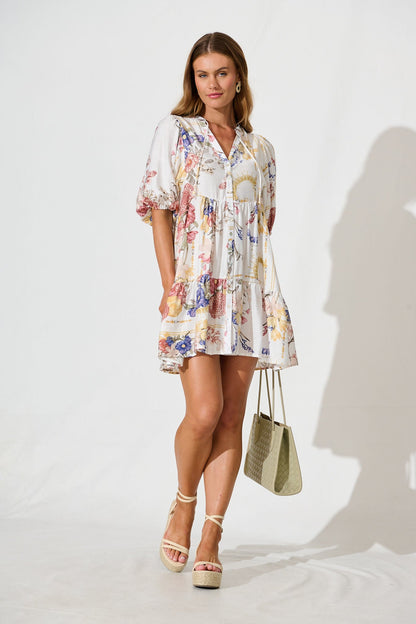 Emelyn Smock Dress In Vintage Floral Print