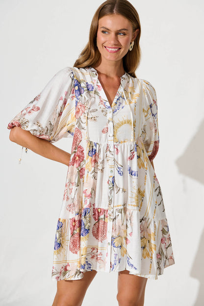 Emelyn Smock Dress In Vintage Floral Print