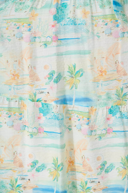 Solara Maxi Dress in Multi Pastel Tropical Print