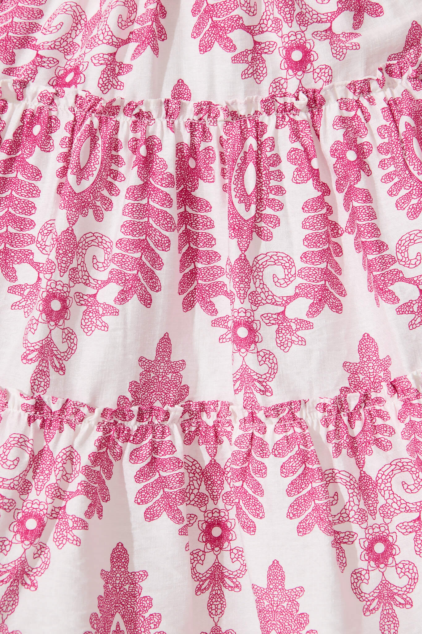 Elio Dress in White with Pink Floral Print