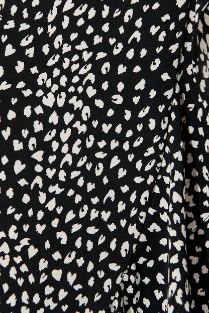 Paramour Midi Wrap Skirt in Black with White Speckle