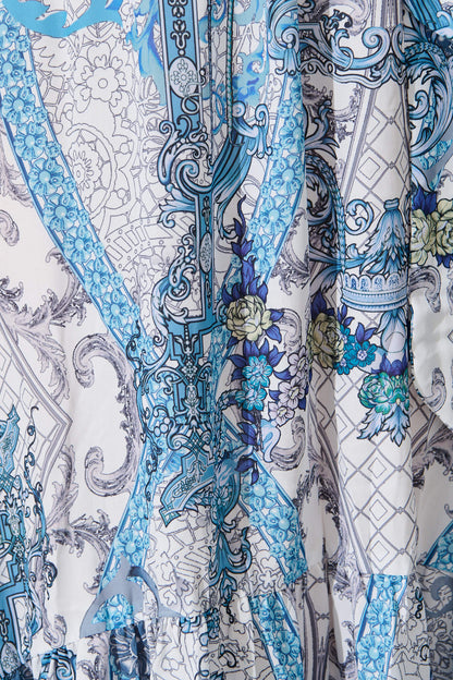 Codami Maxi Dress in Multi Blue with Gemstones