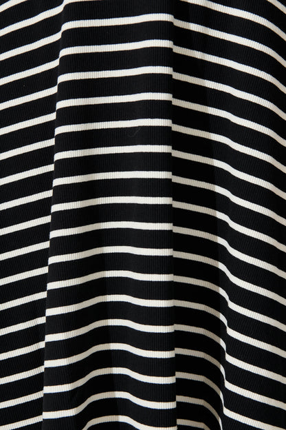 Natuna Midi Dress in Black and White Stripe
