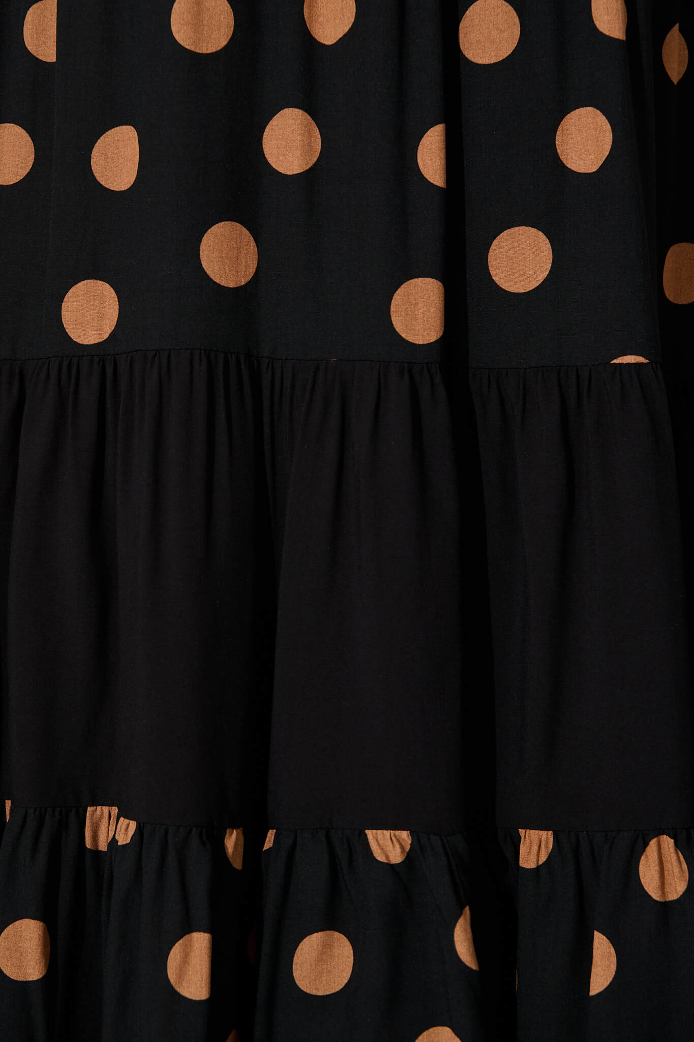 Vitria Smock Dress in Black with Brown Spot