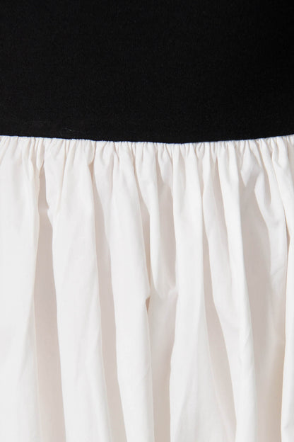 Merci Maxi Dress in Black and White Cotton