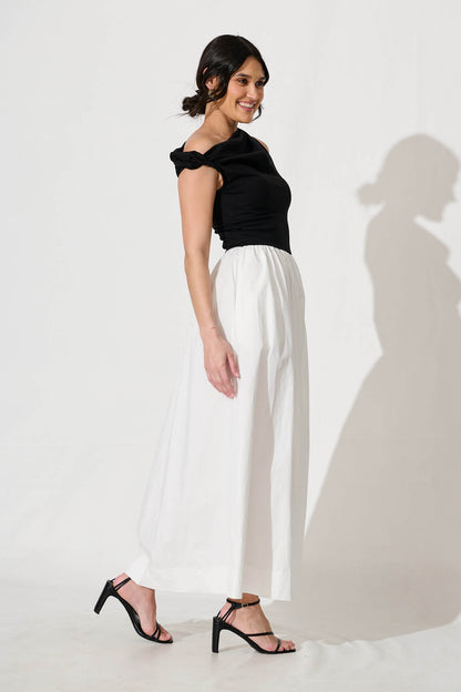 Merci Maxi Dress in Black and White Cotton