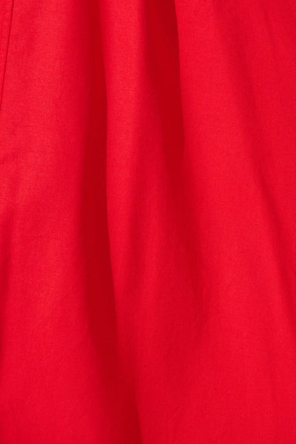 Iliya Midi Dress in Red Cotton Linen