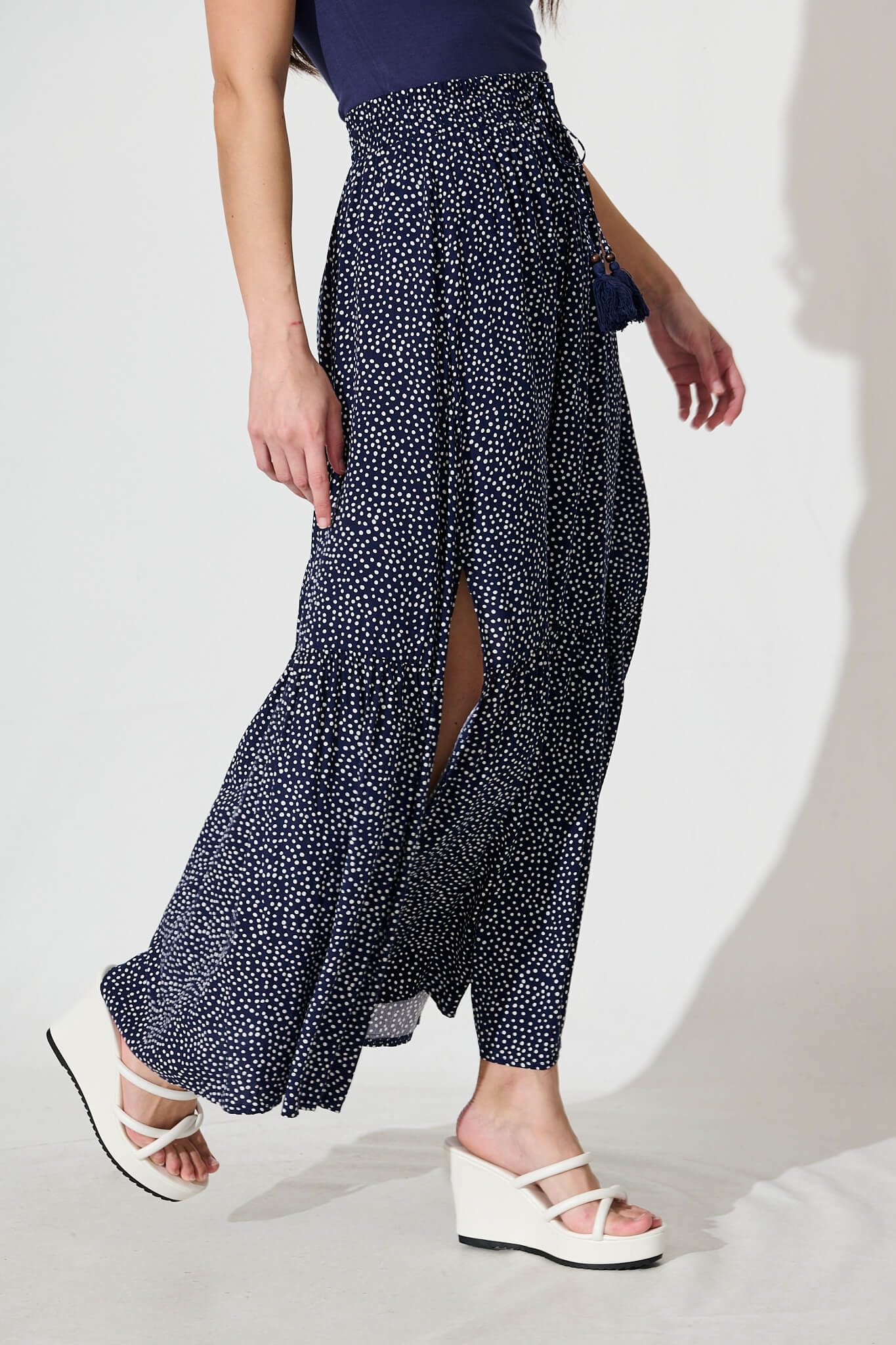 Bilboa Maxi Skirt in Navy with White Speckle
