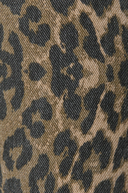 Graciela High Rise Straight Leg Jean In Leopard Denim