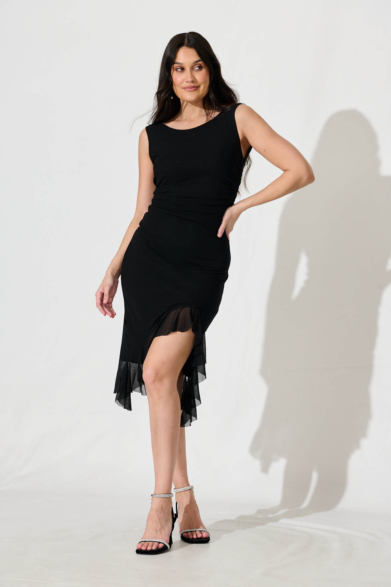 Aldiana Midi Dress in Black