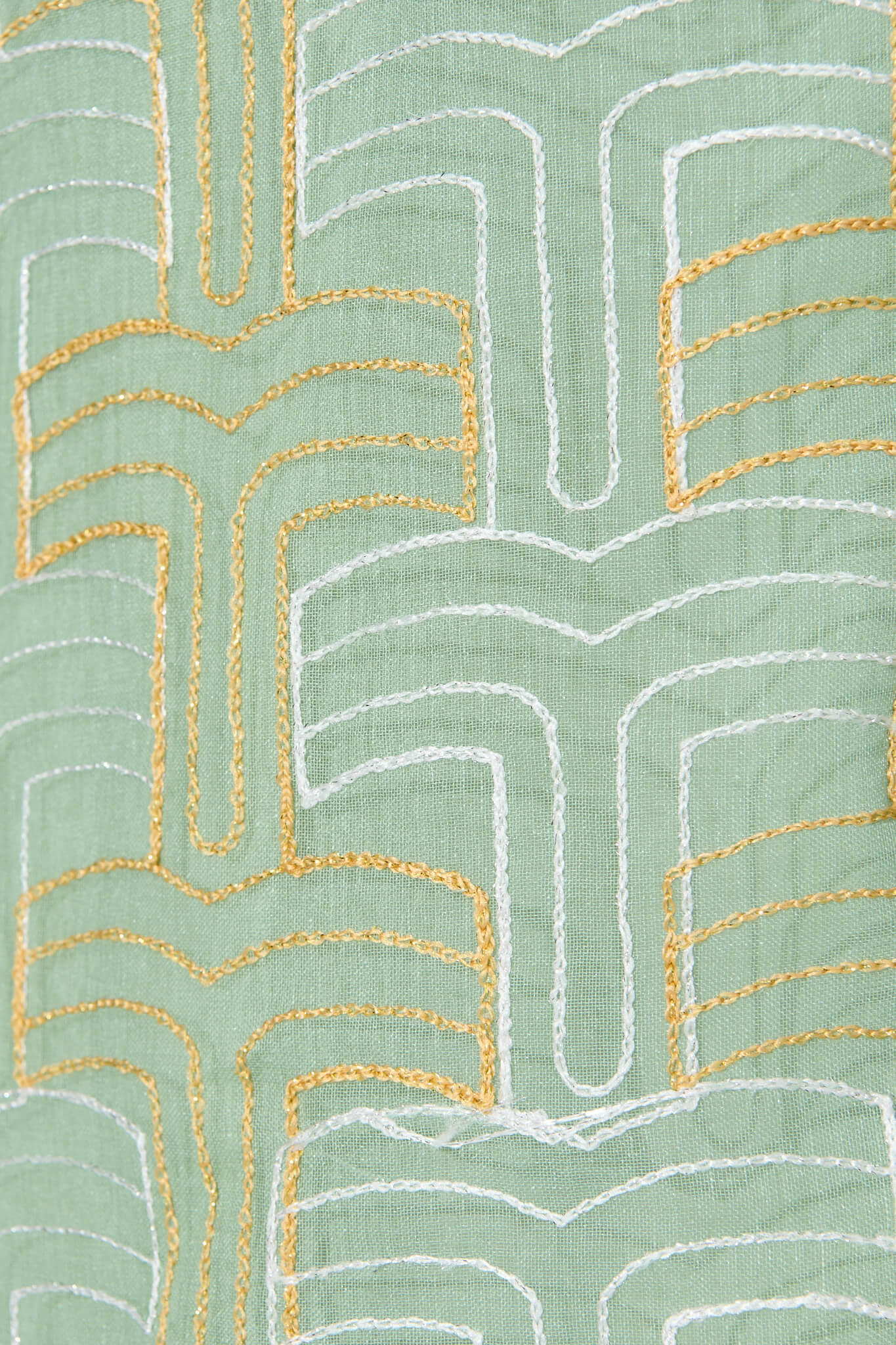 Evermore Midi Dress Pale Green with Lurex Embroidery