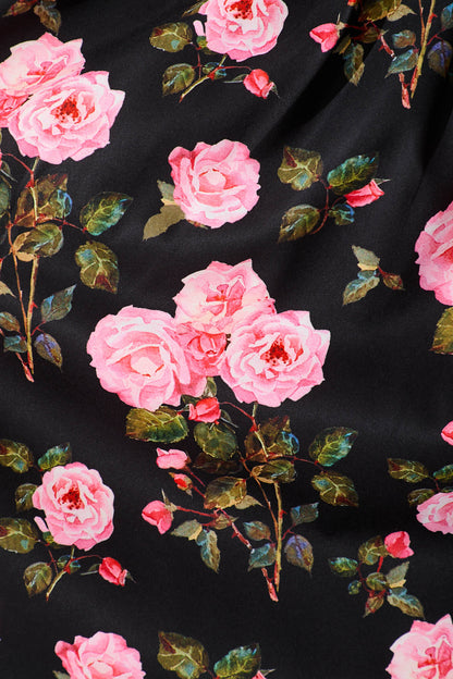 Jardin Dress in Black with Blush Floral